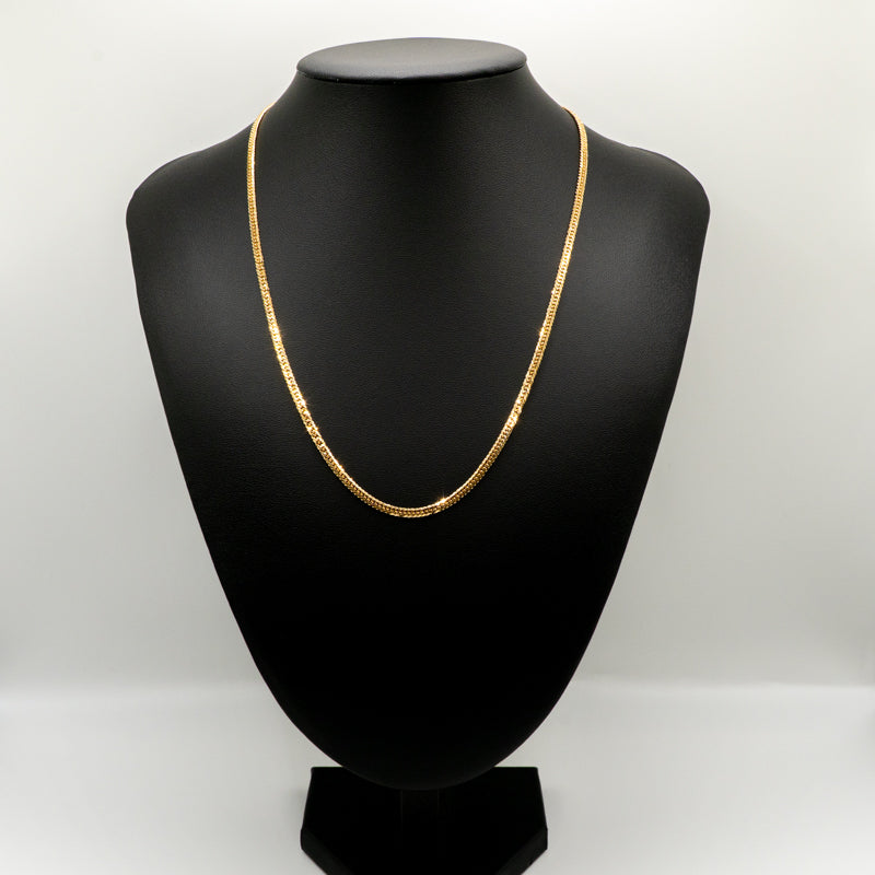 【新品仕上げ中古】K18 18金 喜平ネックレス (6面カットダブル) 50cm/12.8g 造幣局刻印あり（ホールマーク） kihei