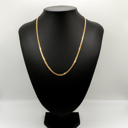 【新品仕上げ中古】K18 18金 喜平ネックレス (6面カットダブル) 50cm/12.8g 造幣局刻印あり（ホールマーク） kihei