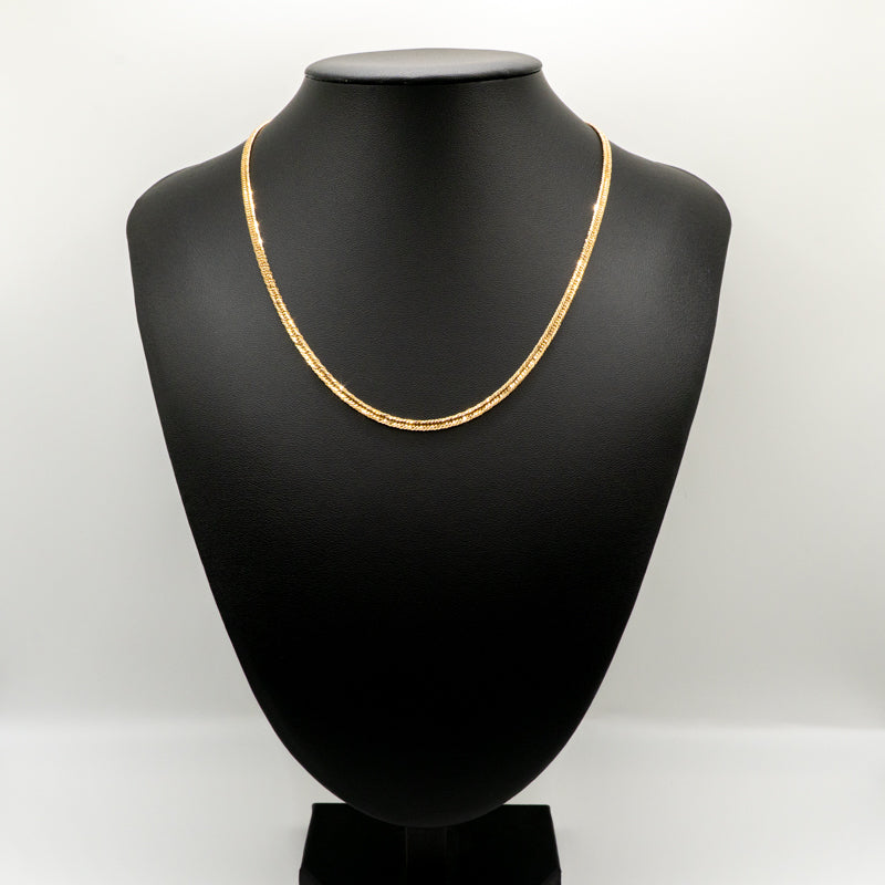 【新品仕上げ中古】K18 18金 喜平ネックレス (12面カットトリプル) 45cm/11.3g 造幣局刻印あり（ホールマーク） kihei