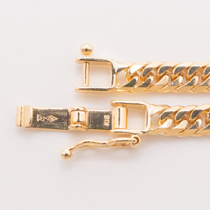 【新品仕上げ中古】K18 18金 喜平ブレスレット (6面カットダブル) 17cm/10.2g 造幣局刻印あり（ホールマーク）kihei