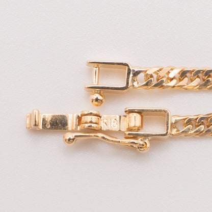 【新品仕上げ中古】K18 18金 喜平ネックレス (6面カットダブル) 50cm/10.3g 造幣局刻印あり（ホールマーク）kihei