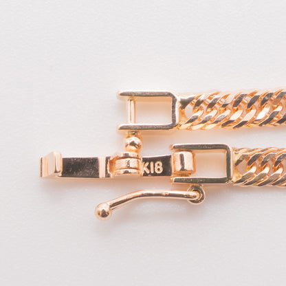 【新品仕上げ中古】K18 18金 ローズゴールド喜平ネックレス (12面カットトリプル) 50cm/12.9g 造幣局刻印あり（ホールマーク）kihei