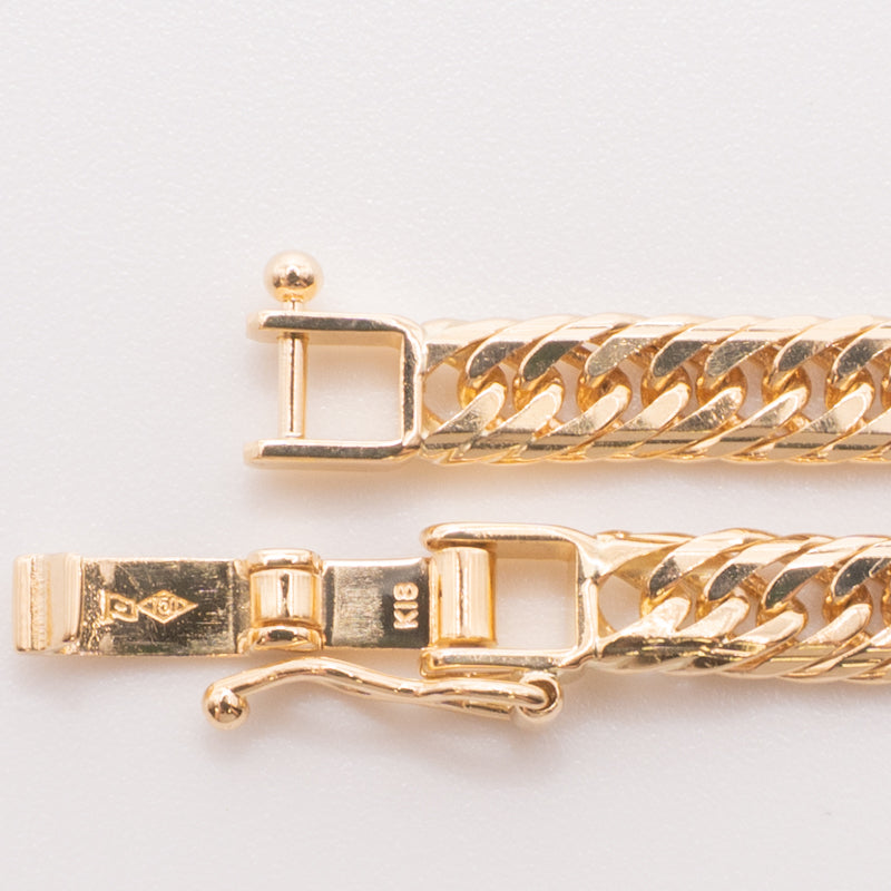 【新品仕上げ中古】K18 18金 喜平ブレスレット (14面Mカットトリプル) 19cm/10.8g 造幣局刻印あり（ホールマーク）kihei