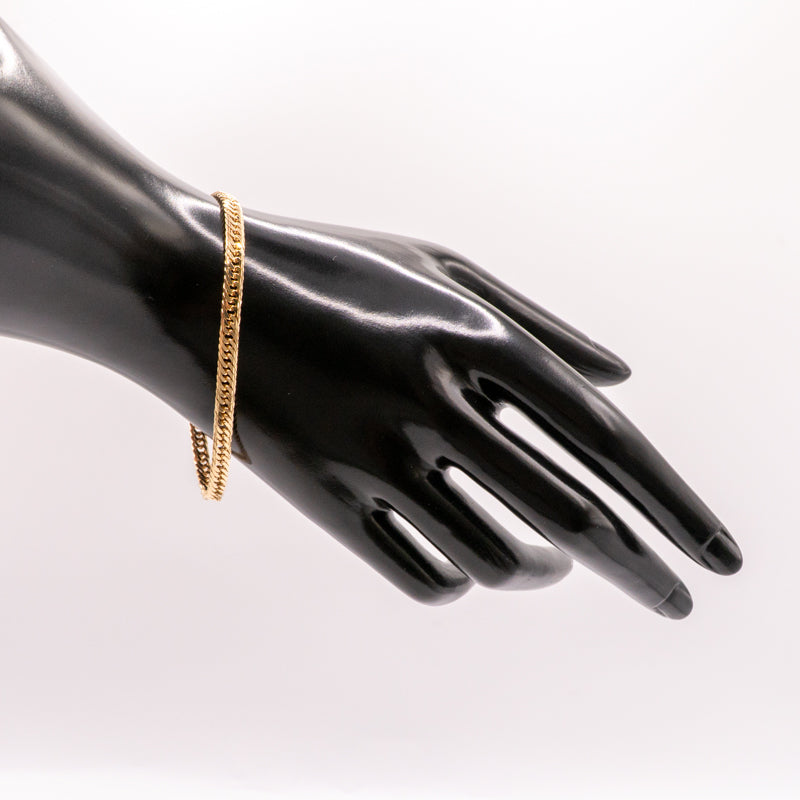 【新品仕上げ中古】K18 18金 喜平ブレスレット (14面Mカットトリプル) 19cm/10.8g 造幣局刻印あり（ホールマーク）kihei