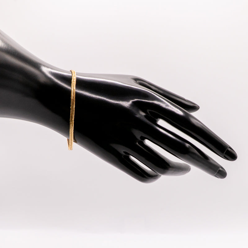 【新品仕上げ中古】K18 18金 喜平ブレスレット (12面カットトリプル) 17cm/4.7g kihei