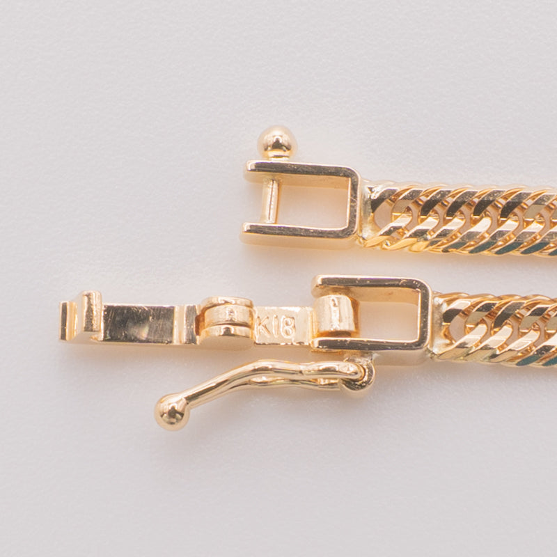 【新品仕上げ中古】K18 18金 喜平ネックレス(6面カットダブル) 40cm/10.1g 造幣局刻印あり（ホールマーク）kihei