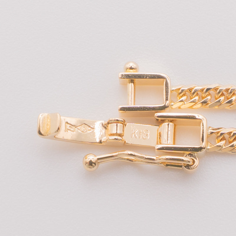 【新品仕上げ中古】K18 18金 喜平ネックレス(6面カットダブル) 45cm/9.2g 造幣局刻印あり（ホールマーク）kihei