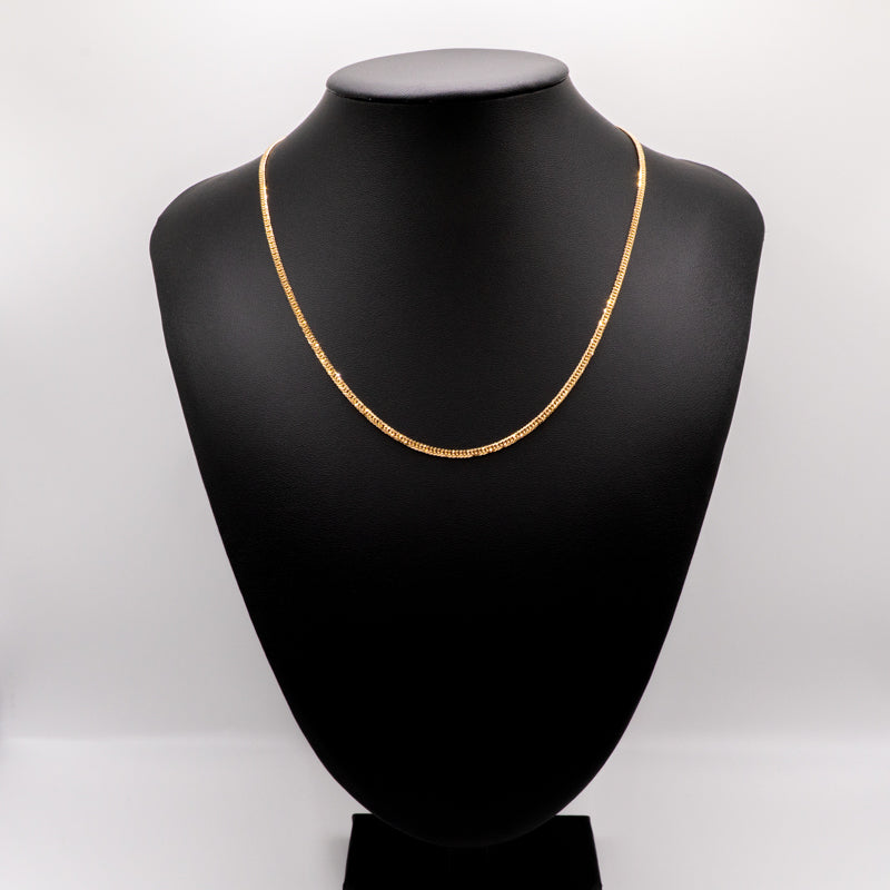 【新品仕上げ中古】K18 18金 喜平ネックレス(6面カットダブル) 45cm/9.2g 造幣局刻印あり（ホールマーク）kihei