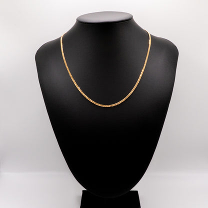 【新品仕上げ中古】K18 18金 喜平ネックレス(6面カットダブル) 45cm/9.2g 造幣局刻印あり（ホールマーク）kihei