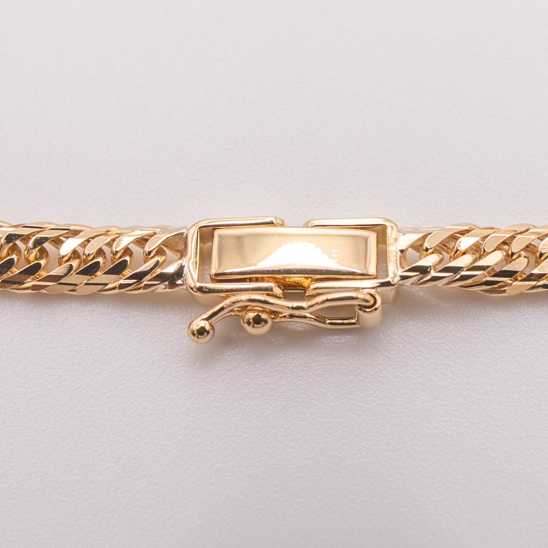 【新品仕上げ中古】K18 18金 喜平ブレスレット(14面Mカット) 18cm/8.2g 造幣局刻印あり（ホールマーク）