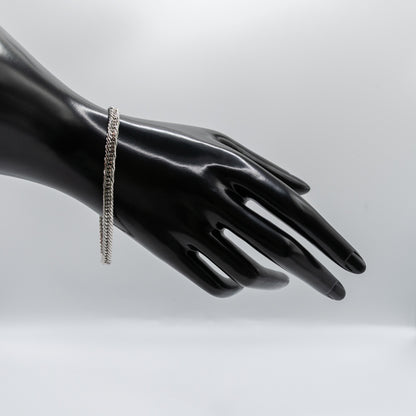 【新品仕上げ中古】Pt999 純プラチナ GINZA TANAKA 喜平ブレスレット(12面カットトリプル) 20cm/21.1g 造幣局刻印・ホシエスマークあり（ホールマーク）