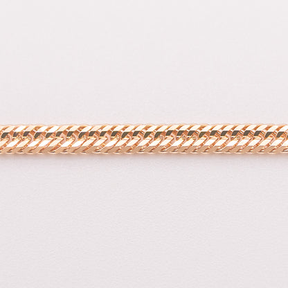 【新品仕上げ中古】K18 18金 ローズゴールド喜平ネックレス(12面カットトリプル) 45cm/11.5g 造幣局刻印あり（ホールマーク）