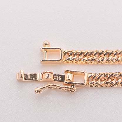 【新品仕上げ中古】K18 18金 ローズゴールド喜平ネックレス(12面カットトリプル) 45cm/11.5g 造幣局刻印あり（ホールマーク）