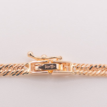 【新品仕上げ中古】K18 18金 ローズゴールド喜平ネックレス(12面カットトリプル) 45cm/11.5g 造幣局刻印あり（ホールマーク）