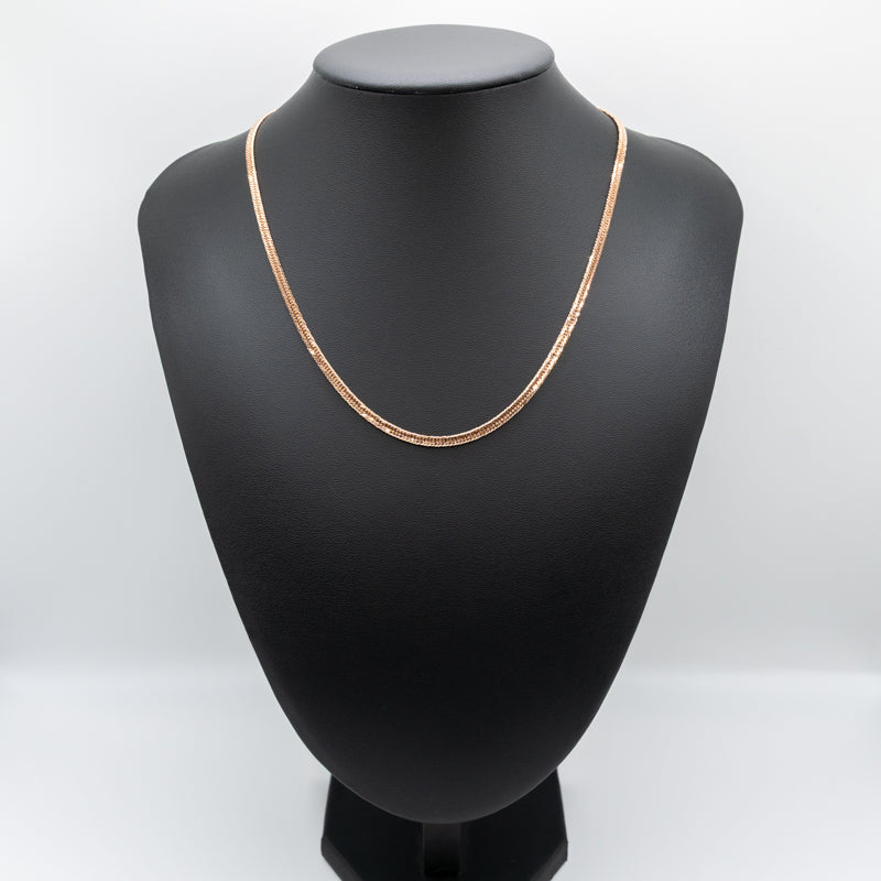 【新品仕上げ中古】K18 18金 ローズゴールド喜平ネックレス(12面カットトリプル) 45cm/11.5g 造幣局刻印あり（ホールマーク）