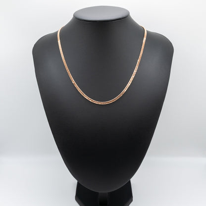 【新品仕上げ中古】K18 18金 ローズゴールド喜平ネックレス(12面カットトリプル) 45cm/11.5g 造幣局刻印あり（ホールマーク）