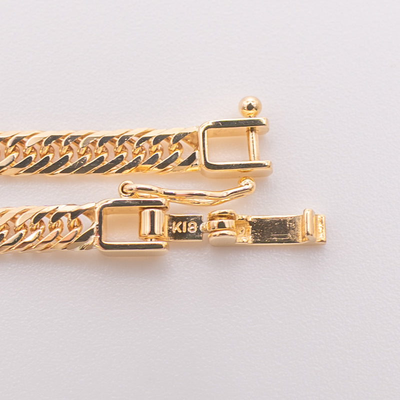 【新品仕上げ中古】K18 18金 喜平ネックレス(8面カットトリプル) 17cm/4.9g 造幣局刻印あり（ホールマーク）