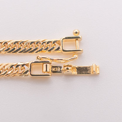 【新品仕上げ中古】K18 18金 喜平ネックレス(8面カットトリプル) 17cm/4.9g 造幣局刻印あり（ホールマーク）