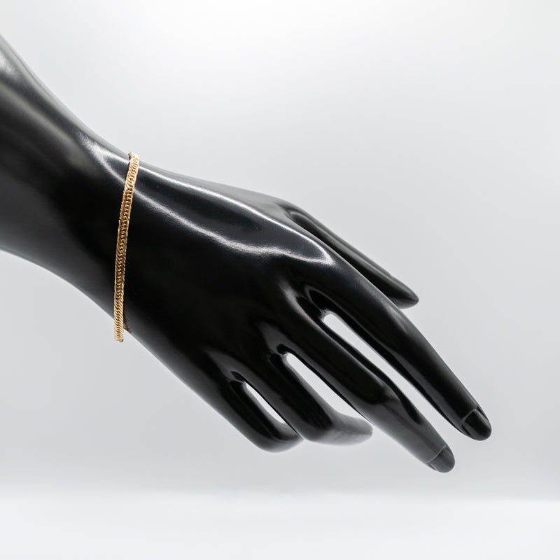 【新品仕上げ中古】K18 18金 喜平ネックレス(8面カットトリプル) 17cm/4.9g 造幣局刻印あり（ホールマーク）