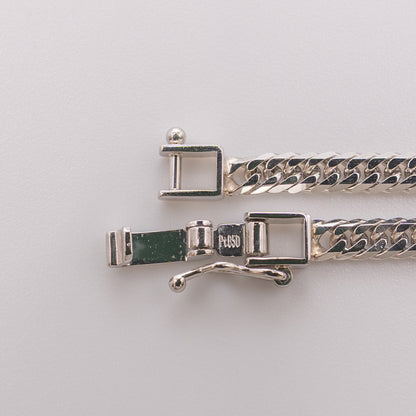 【新品仕上げ中古】Pt850 プラチナ喜平ネックレス(6面カットダブル) 50cm/20.4g 造幣局刻印あり（ホールマーク）