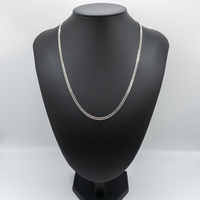 【新品仕上げ中古】Pt850 プラチナ喜平ネックレス(6面カットダブル) 50cm/20.4g 造幣局刻印あり（ホールマーク）