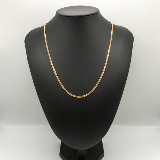 【新品仕上げ中古】K18 18金 喜平ネックレス(6面カットダブル) 50cm/10.1g 造幣局刻印あり（ホールマーク）