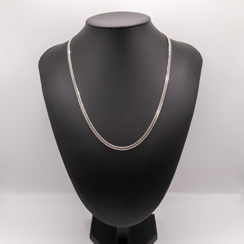 【新品仕上げ中古】Pt999 純プラチナ 喜平ネックレス(6面カットダブル) 50cm/10.2g 造幣局検定刻印（ホールマーク） GINZA TANAKA ホシエスマークあり