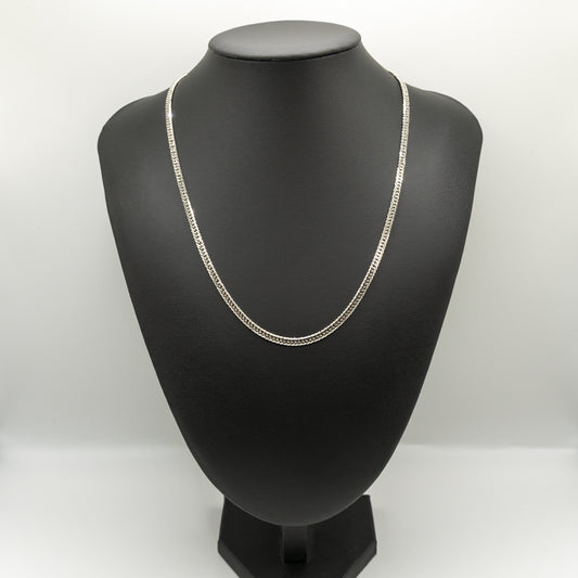 【新品仕上げ中古】Pt999 純プラチナ 喜平ネックレス(6面カットダブル) 50cm/31.0g 造幣局検定刻印（ホールマーク）