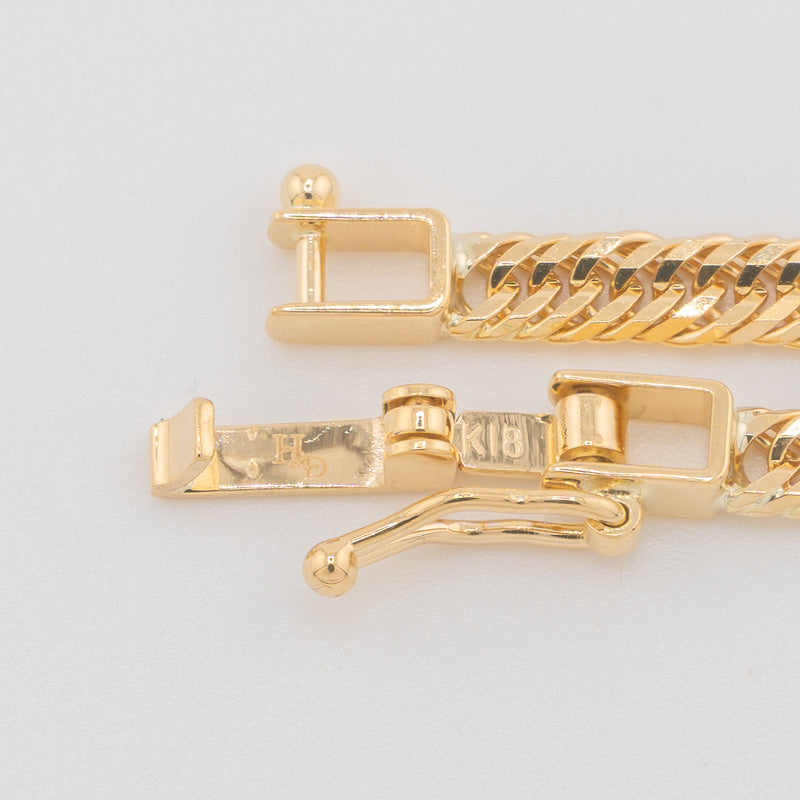 【新品仕上げ中古】K18 18金 喜平ブレスレット(12面カットトリプル) 18cm/5.1g H&D 造幣局刻印あり（ホールマーク）kihei