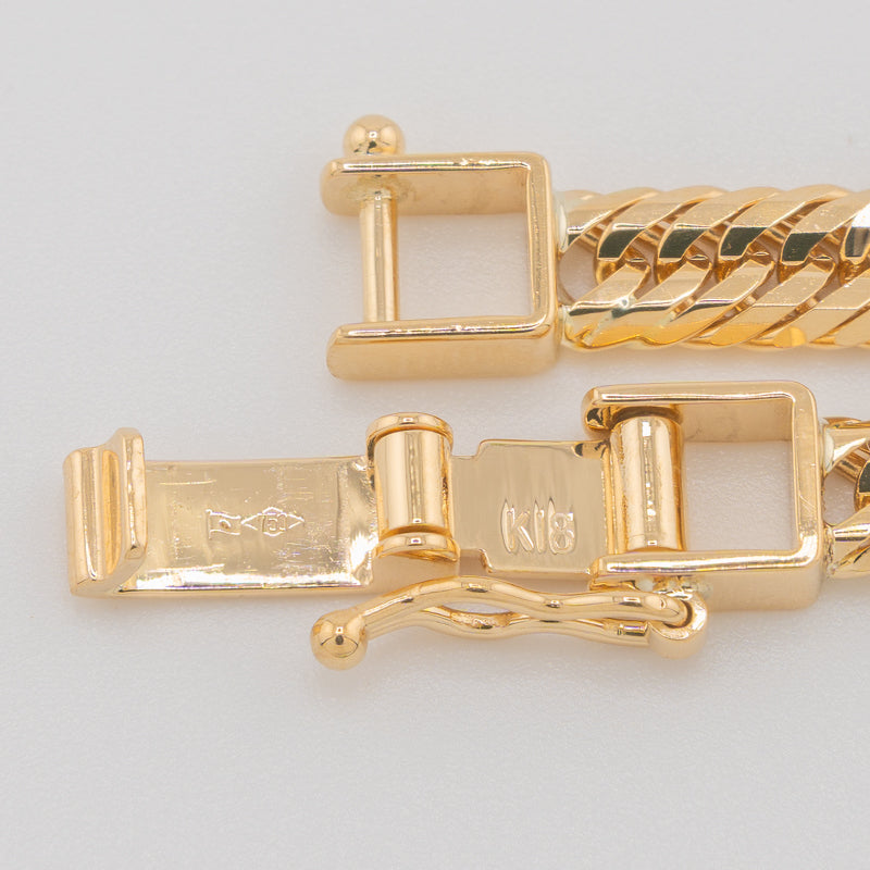 【新品仕上げ中古】K18 18金 喜平ブレスレット(12面カットトリプル) 18cm/10.2g 造幣局刻印あり（ホールマーク）kihei