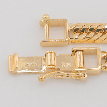 【新品仕上げ中古】K18 18金 喜平ブレスレット(12面カットトリプル) 18cm/10.2g 造幣局刻印あり（ホールマーク）kihei