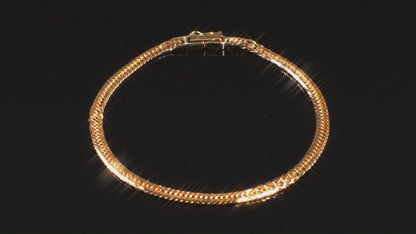 【新品】K18 18金喜平ブレスレット（8面カットトリプル）16cm/4g 造幣局刻印あり（ホールマーク）kihei