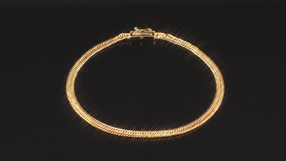 【新品】K18 18金 中空喜平ブレスレット（2面カットクワドループル）18cm/2.6g kihei